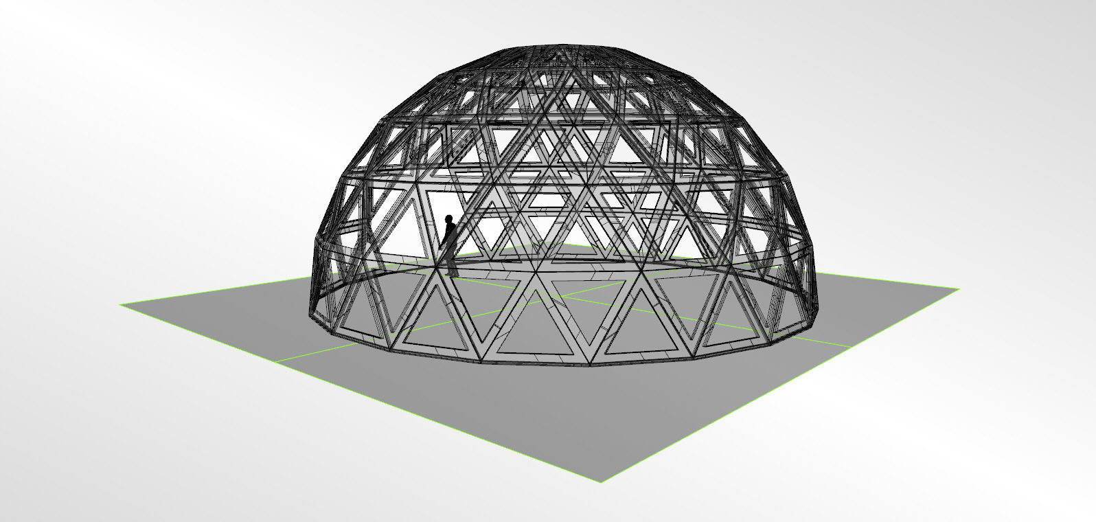 3D dome geodesic dome like frame structure with entry 3D model_12