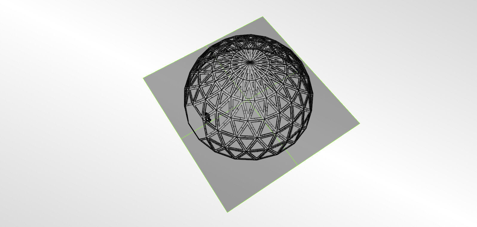 3D dome geodesic dome like frame structure with entry 3D model_19