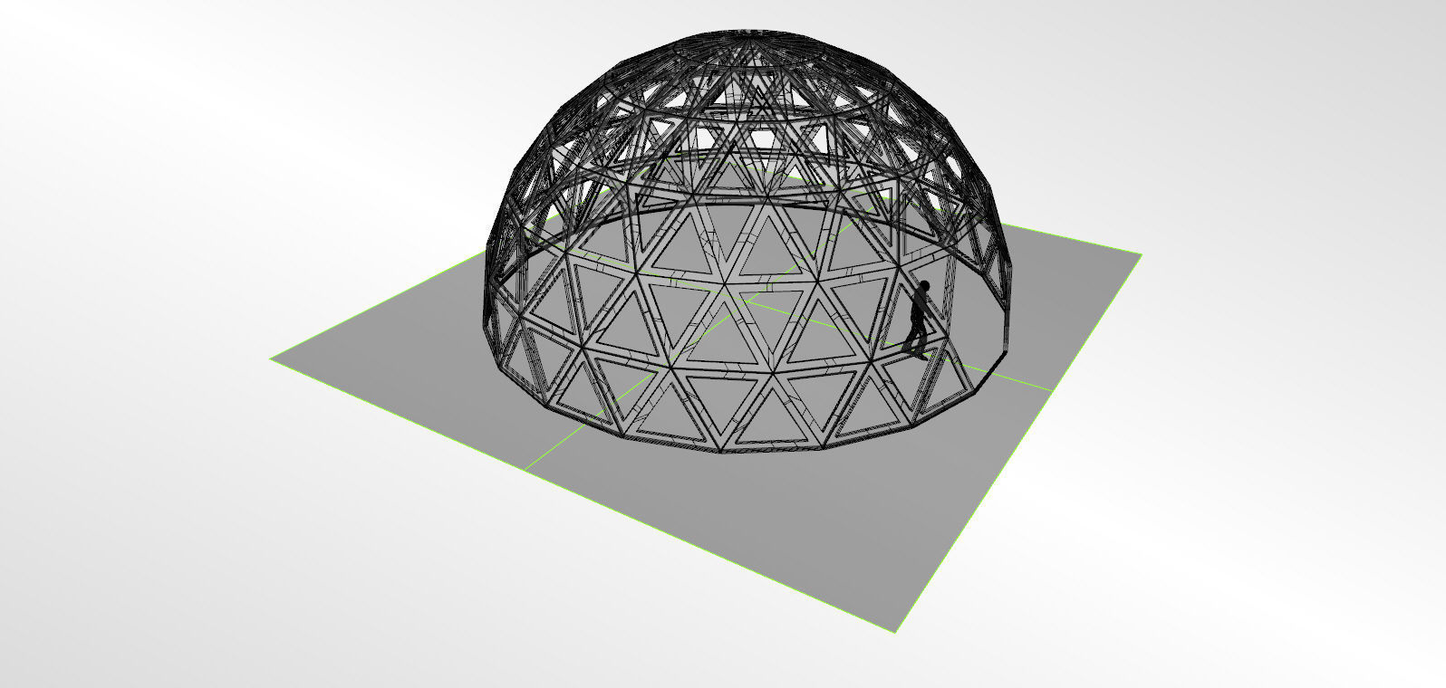3D dome geodesic dome like frame structure with entry 3D model_16