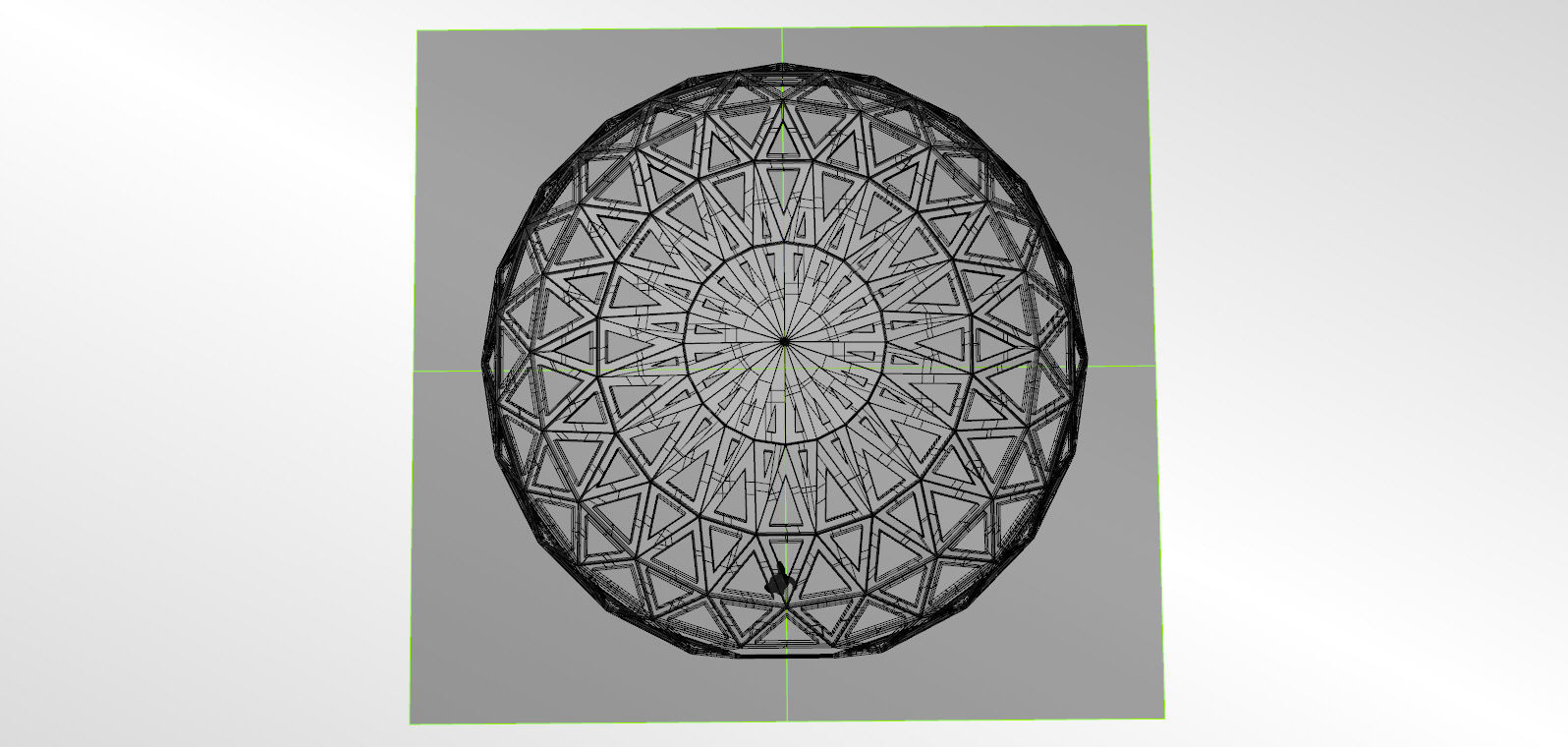 3D dome geodesic dome like frame structure with entry 3D model_15