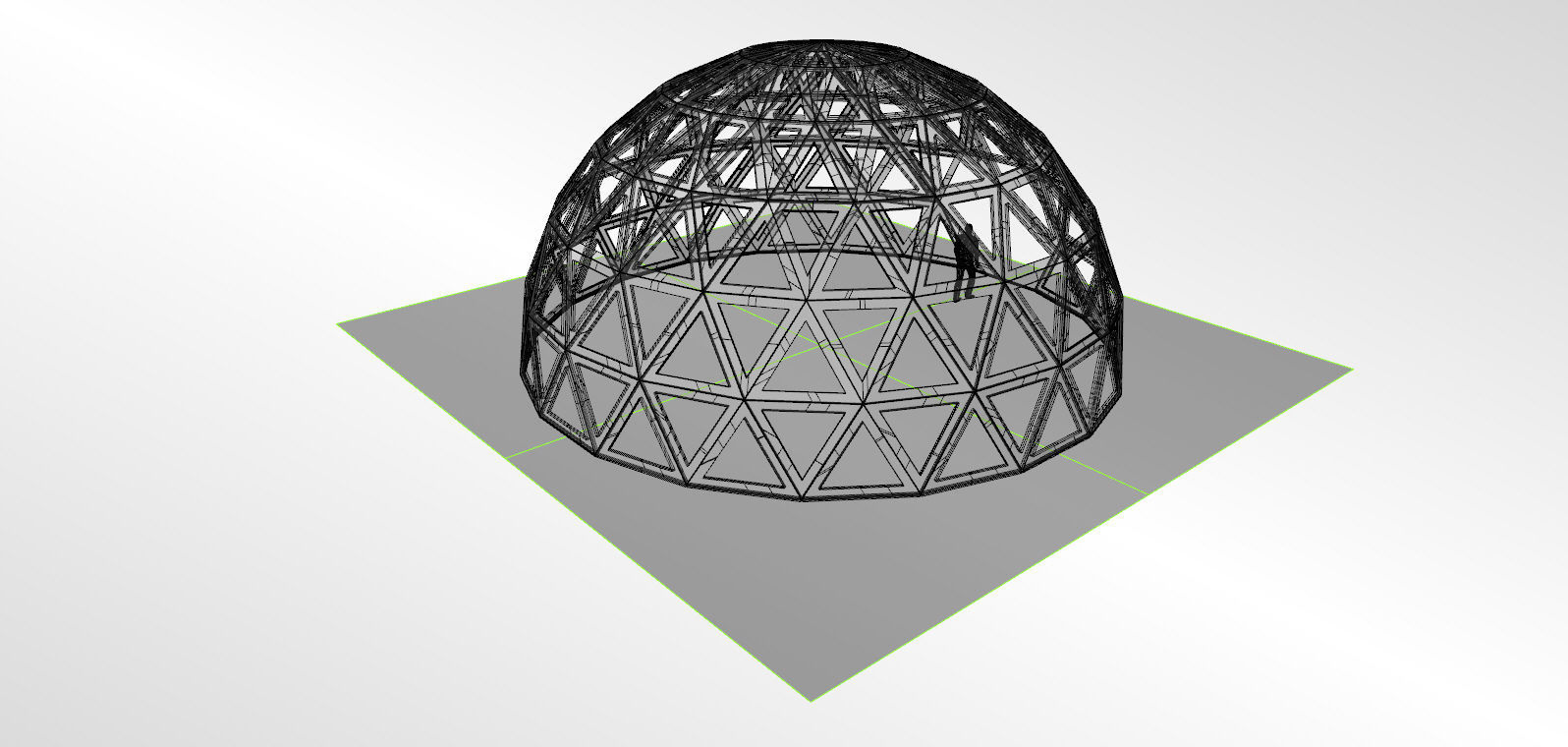 3D dome geodesic dome like frame structure with entry 3D model_14