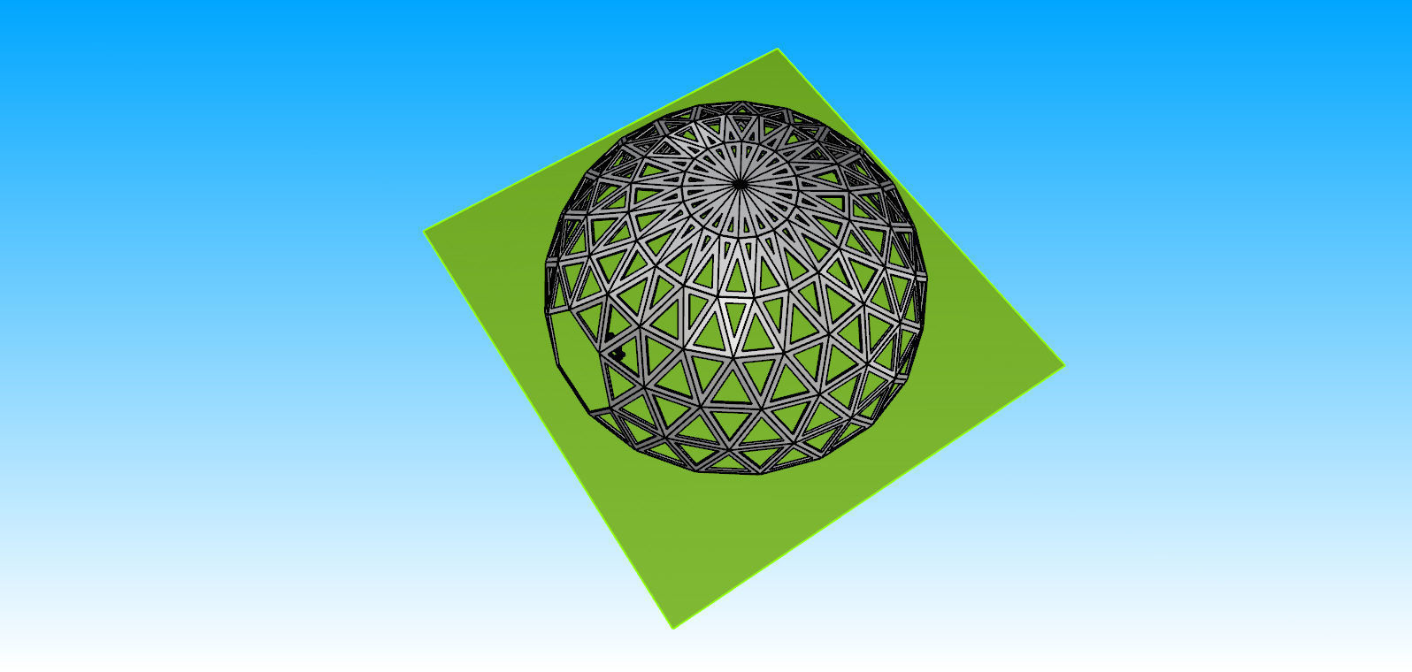 3D dome geodesic dome like frame structure with entry 3D model_10