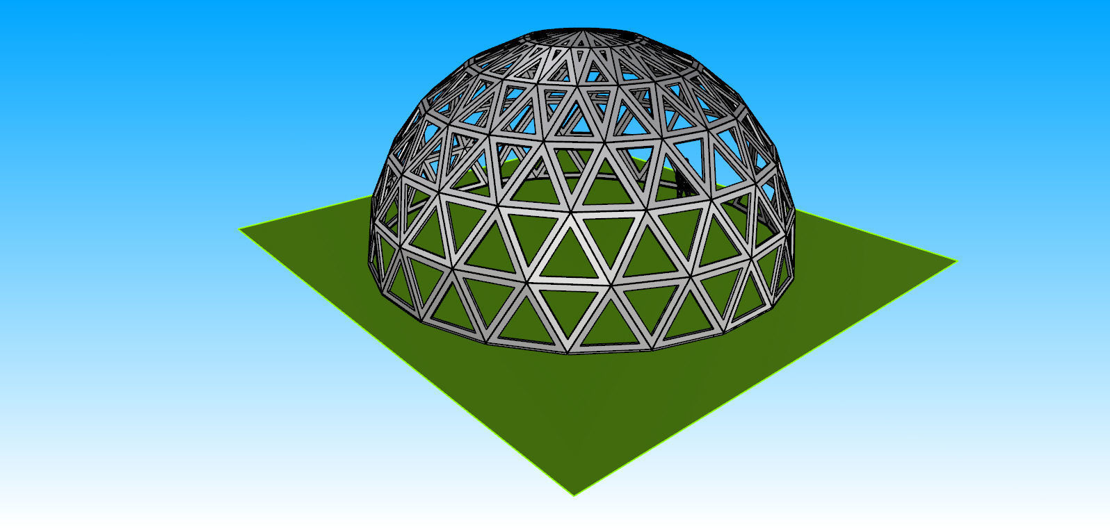 3D dome geodesic dome like frame structure with entry 3D model_3