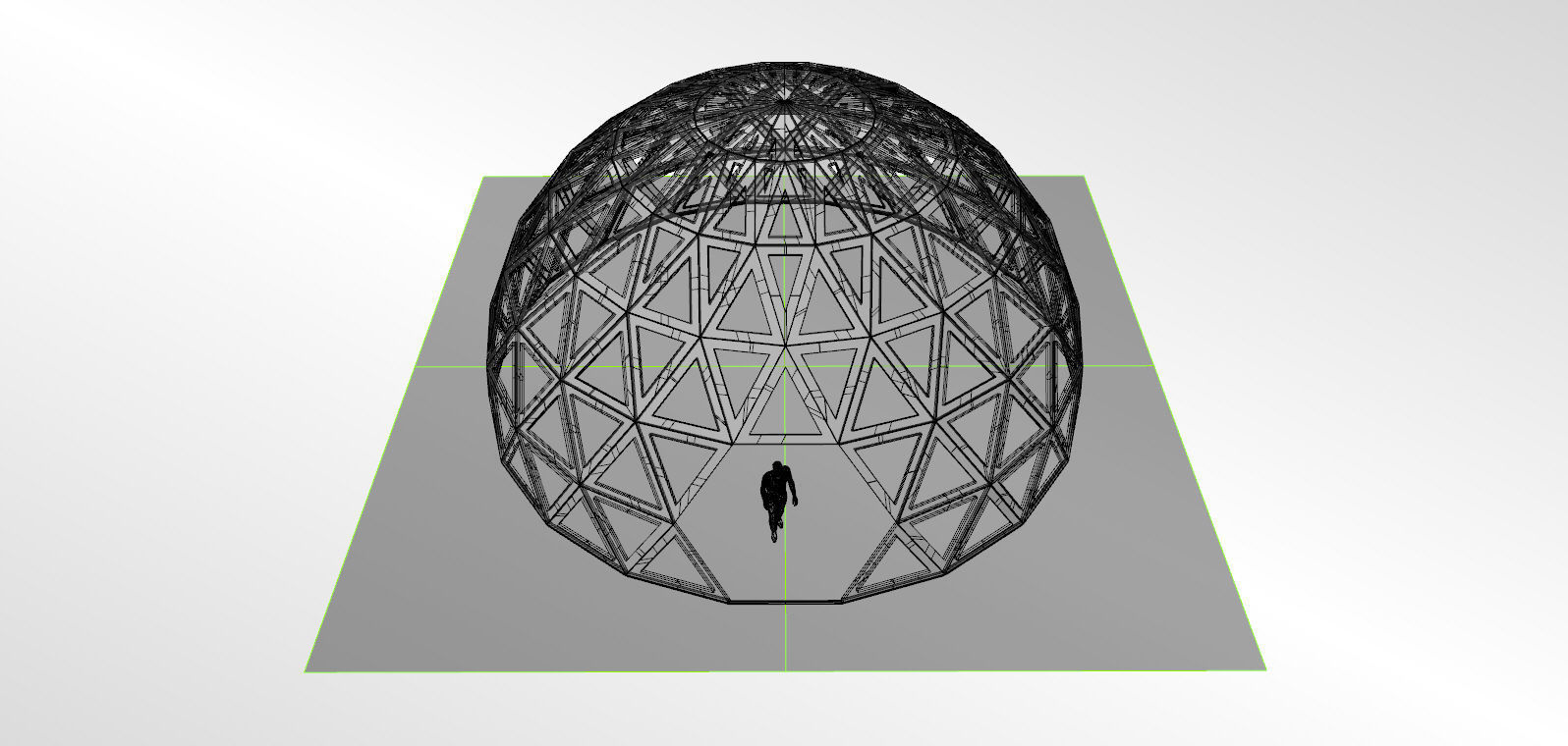 3D dome geodesic dome like frame structure with entry 3D model_18
