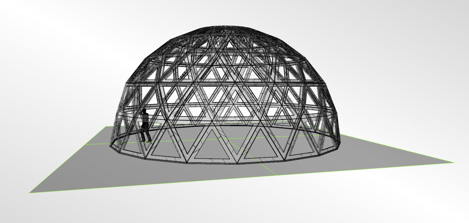 3D dome geodesic dome like frame structure with entry 3D model_13