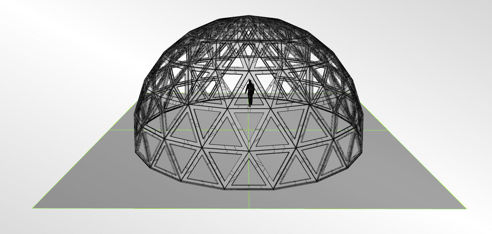 3D dome geodesic dome like frame structure with entry 3D model_17