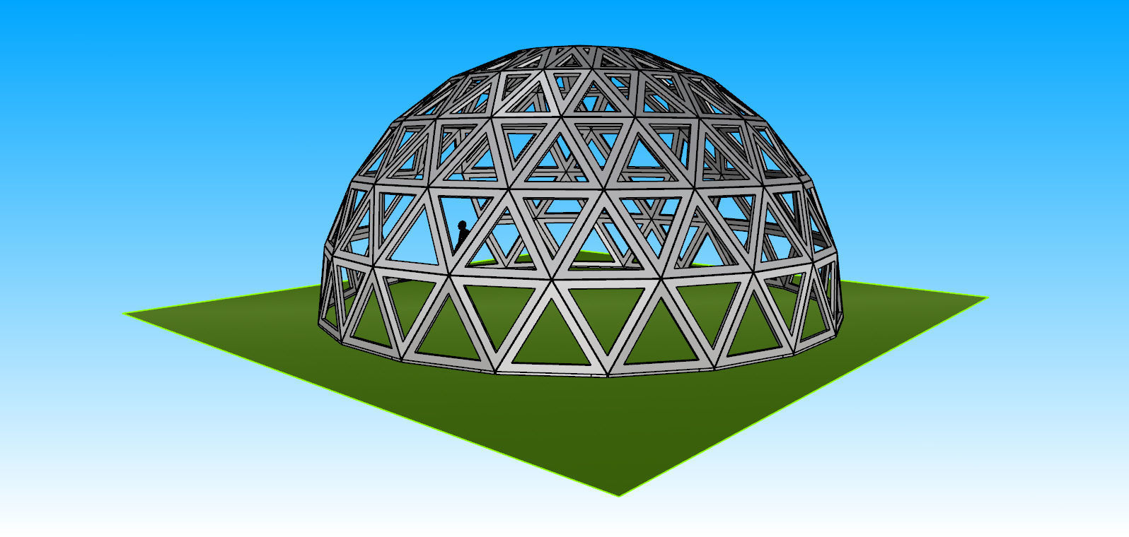 3D dome geodesic dome like frame structure with entry 3D model_6