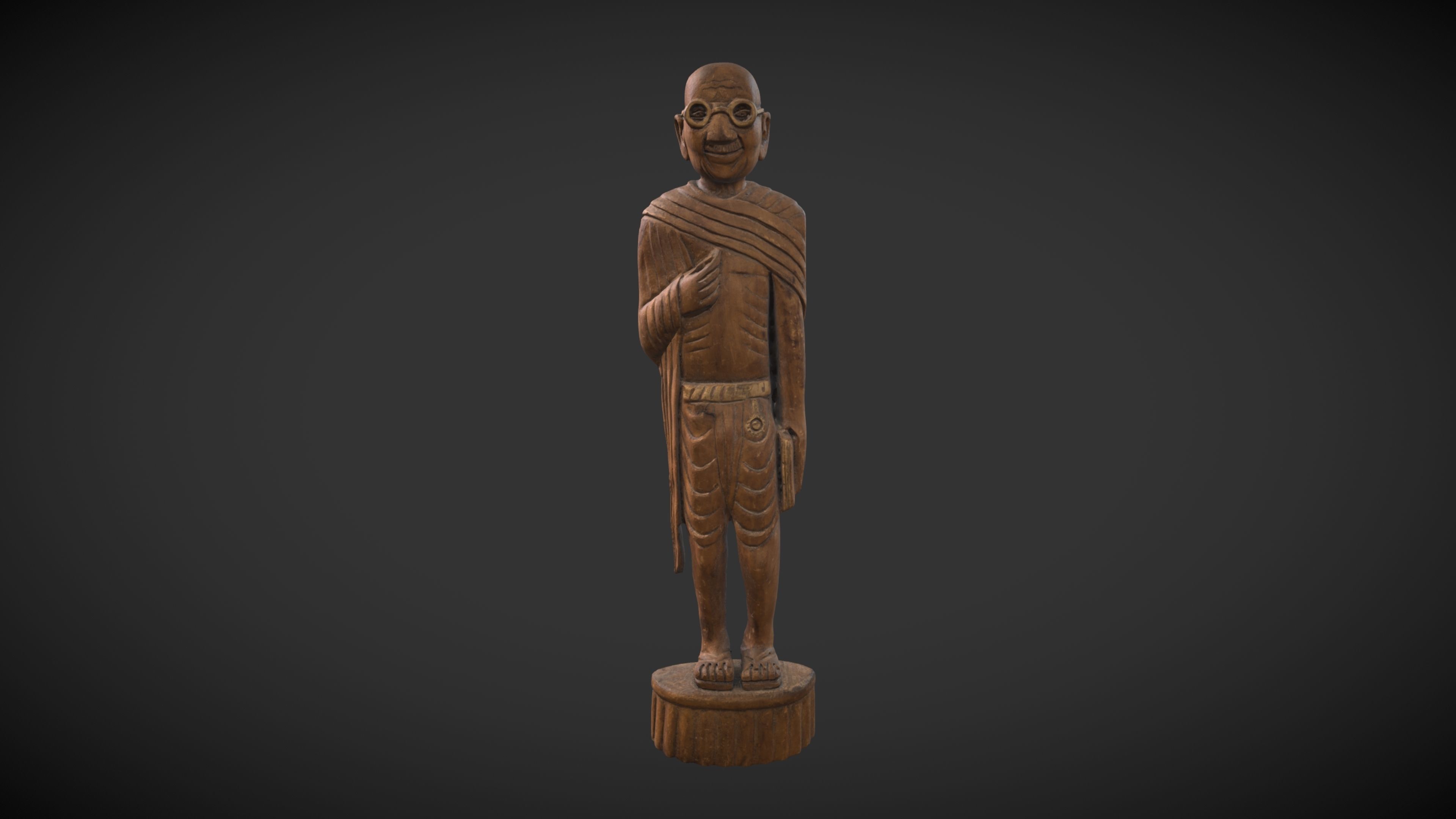 Wooden Gandhi v2 3DP 3D print model_2