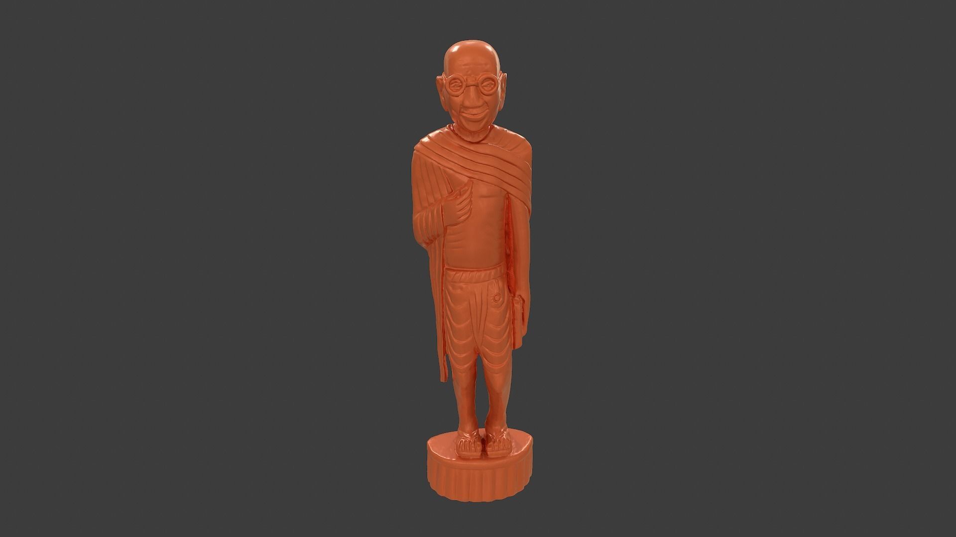 Wooden Gandhi v2 3DP 3D print model_3