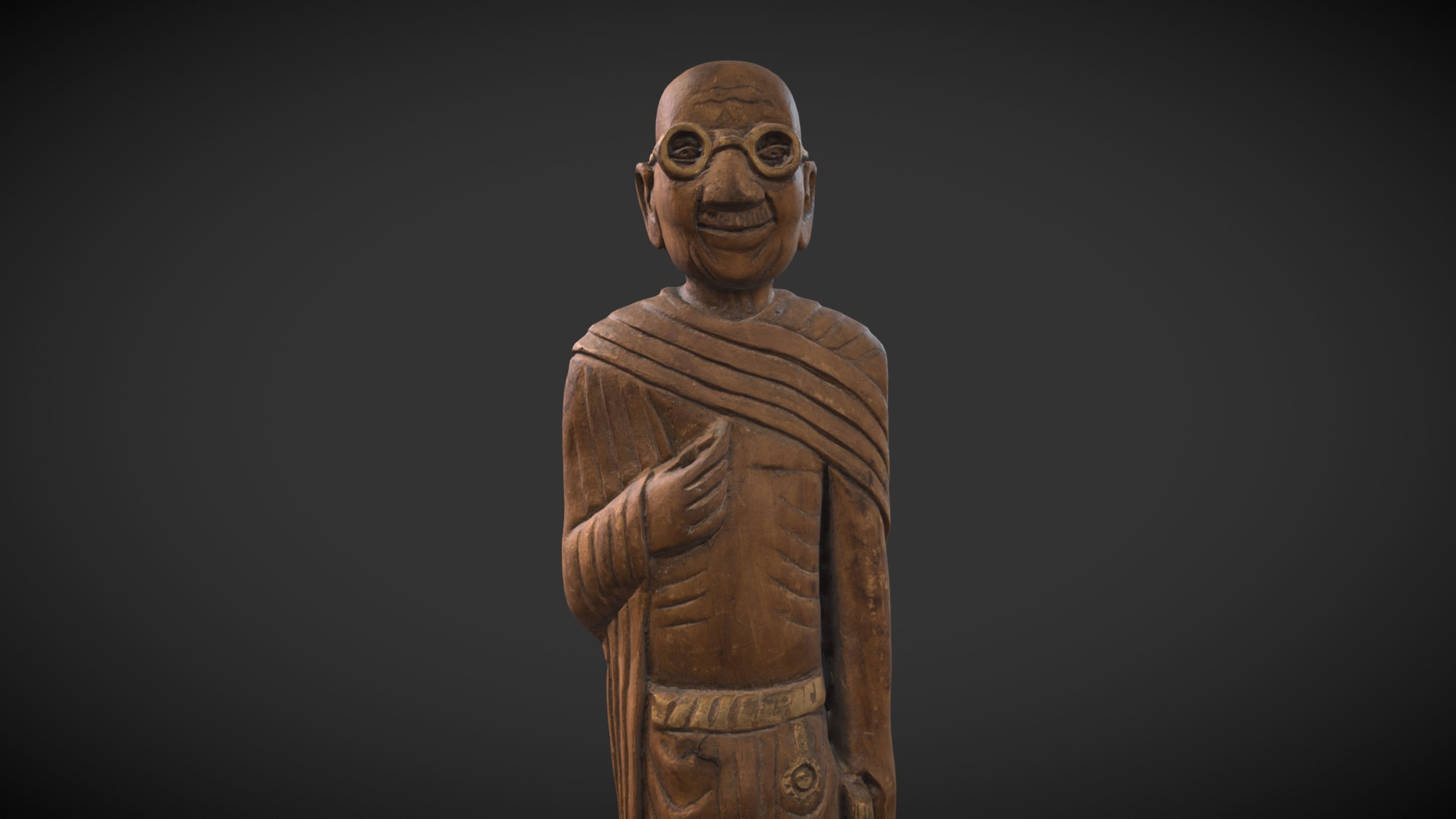 Wooden Gandhi v2 3DP 3D print model_14