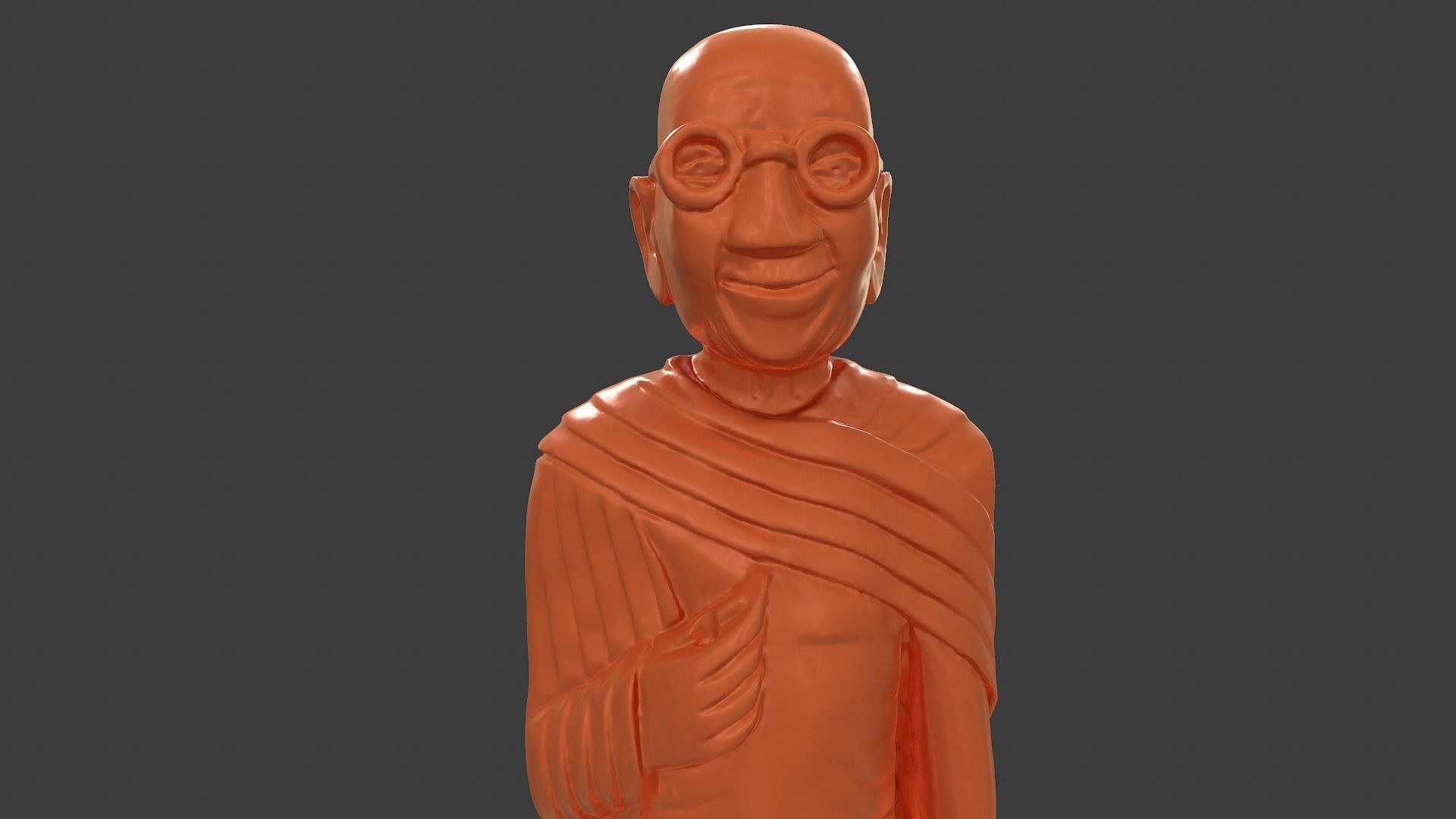 Wooden Gandhi v2 3DP 3D print model_7