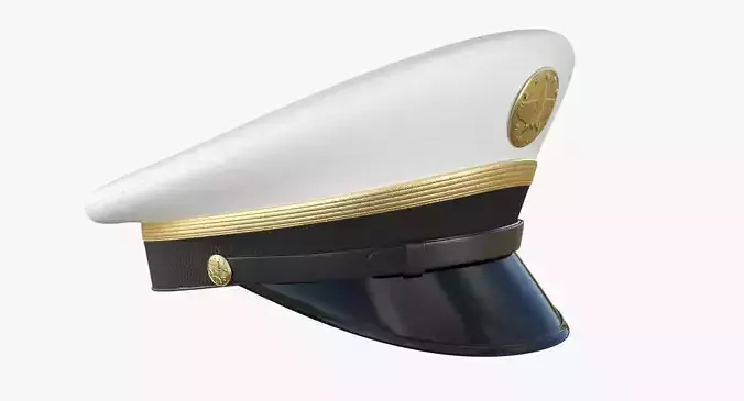 Navy Officer Cap PBR Low-poly 3D model