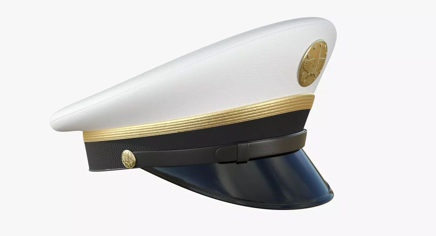 Navy Officer Cap PBR Low-poly 3D model_0