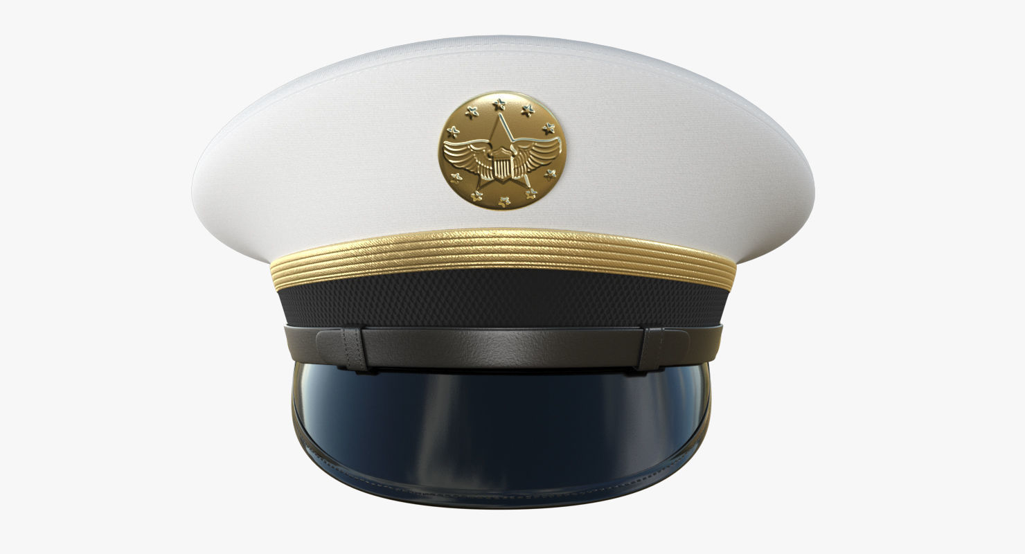 Navy Officer Cap PBR Low-poly 3D model_1