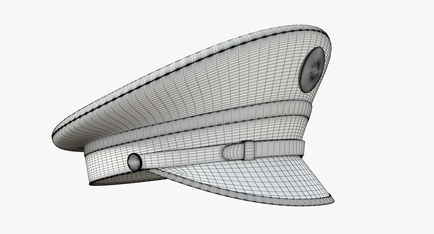 Navy Officer Cap PBR Low-poly 3D model_9