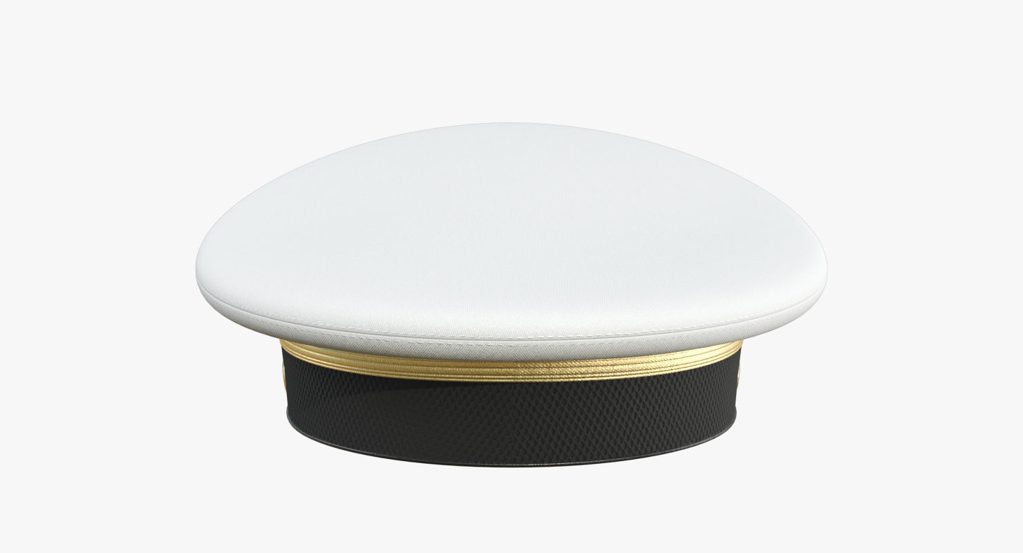 Navy Officer Cap PBR Low-poly 3D model_3