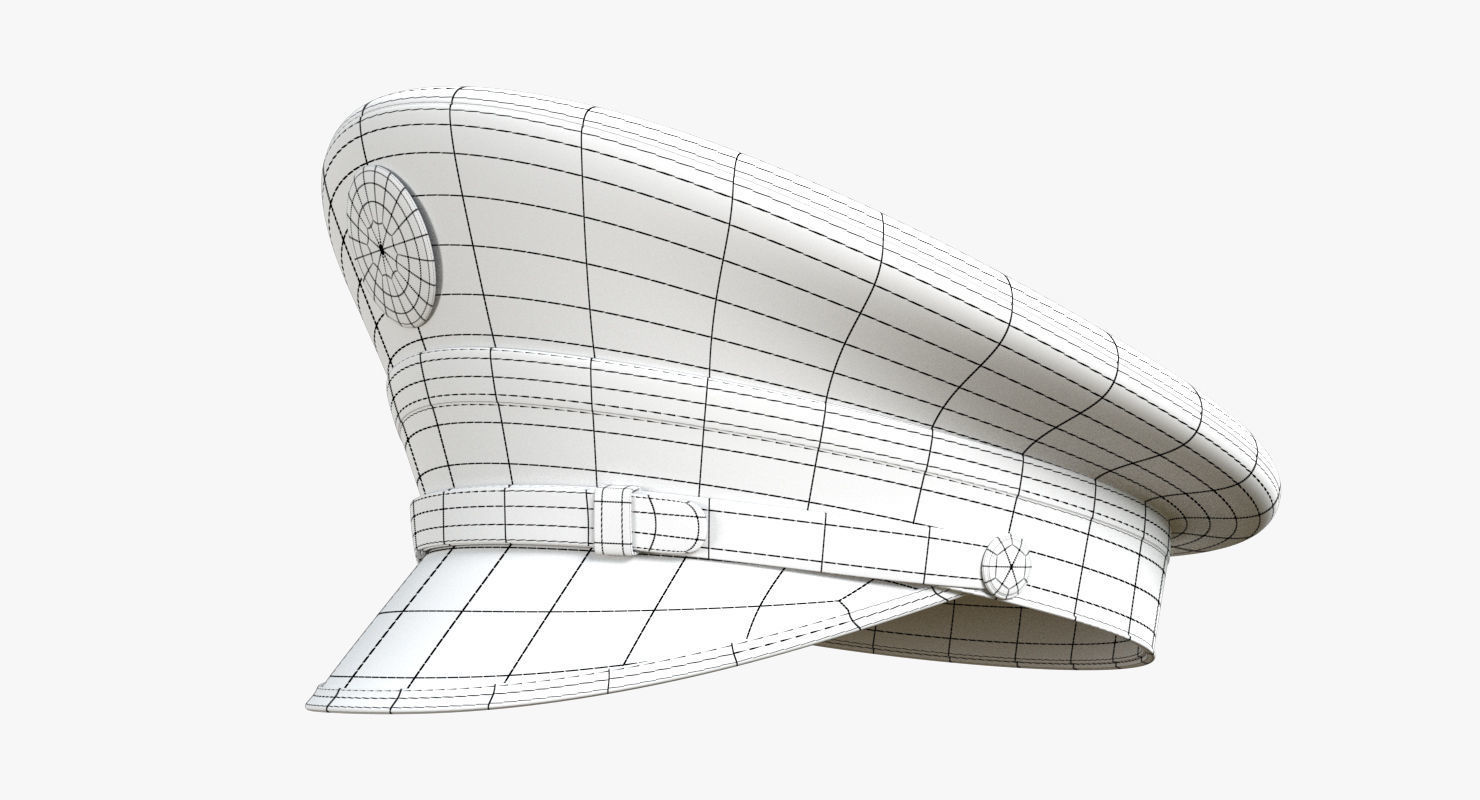 Navy Officer Cap PBR Low-poly 3D model_11