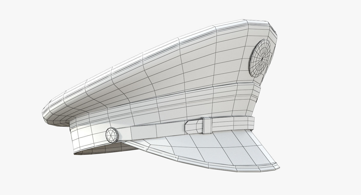 Navy Officer Cap PBR Low-poly 3D model_7