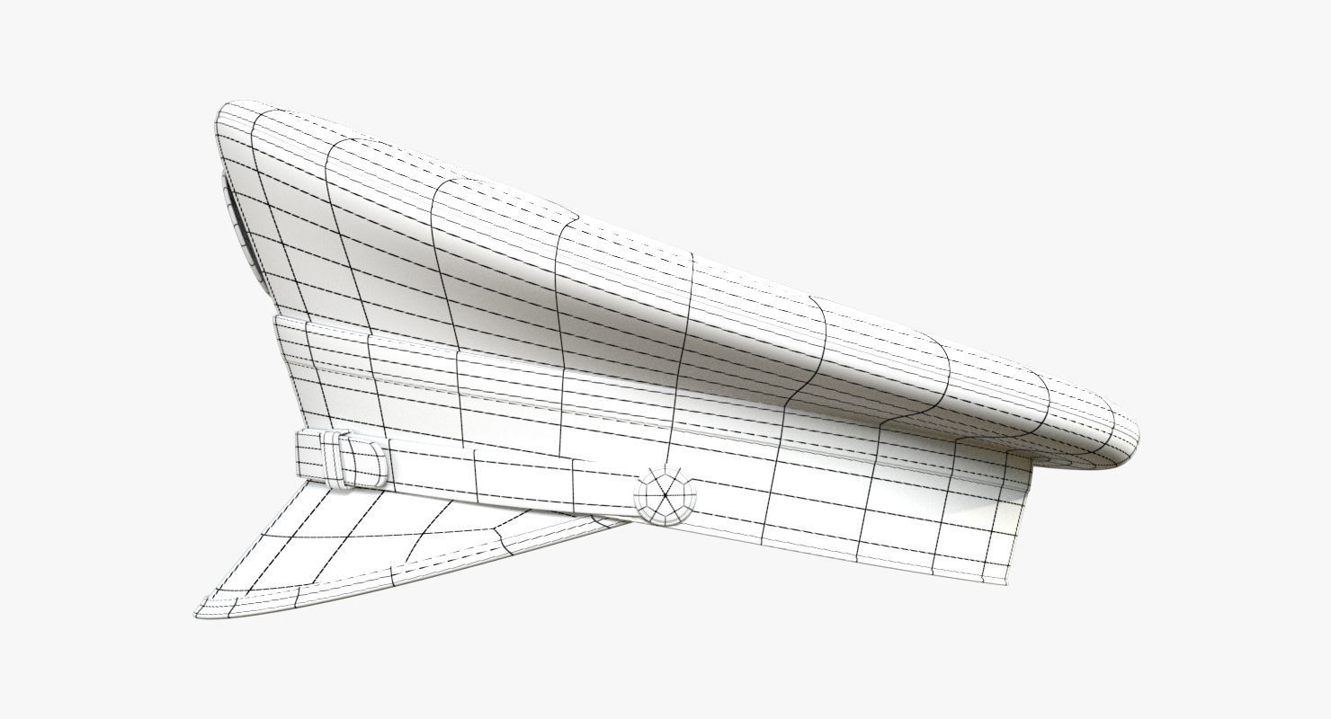 Navy Officer Cap PBR Low-poly 3D model_12