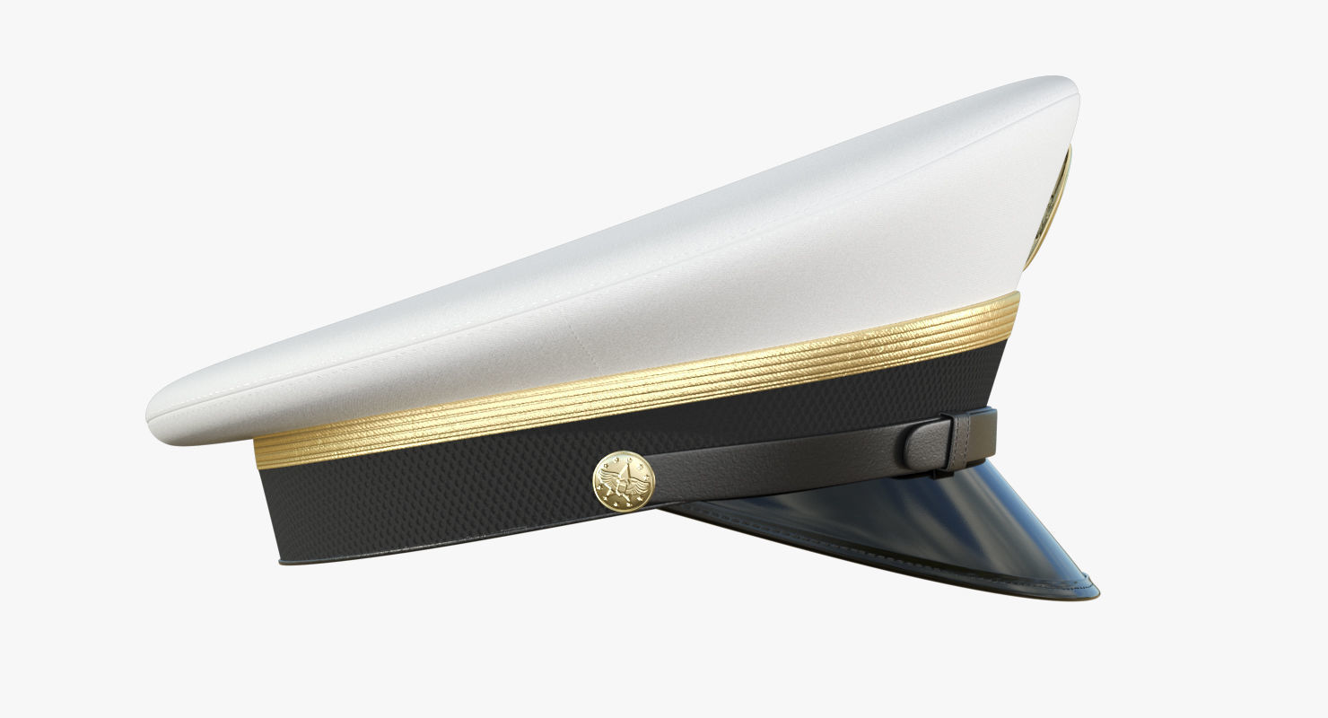 Navy Officer Cap PBR Low-poly 3D model_2