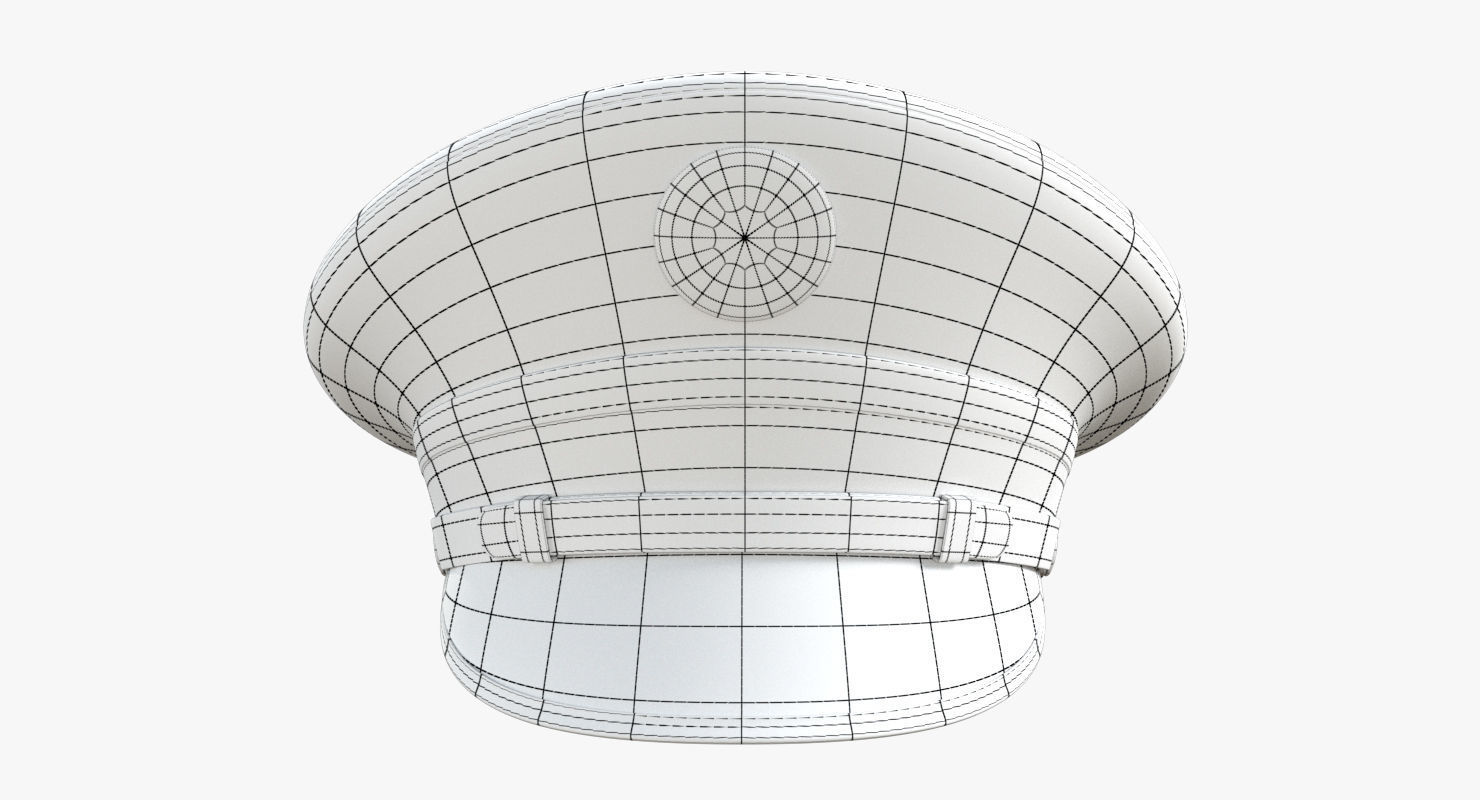 Navy Officer Cap PBR Low-poly 3D model_10
