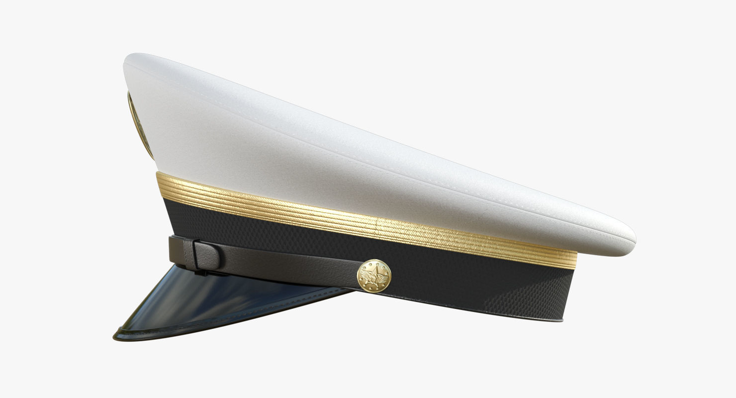 Navy Officer Cap PBR Low-poly 3D model_4