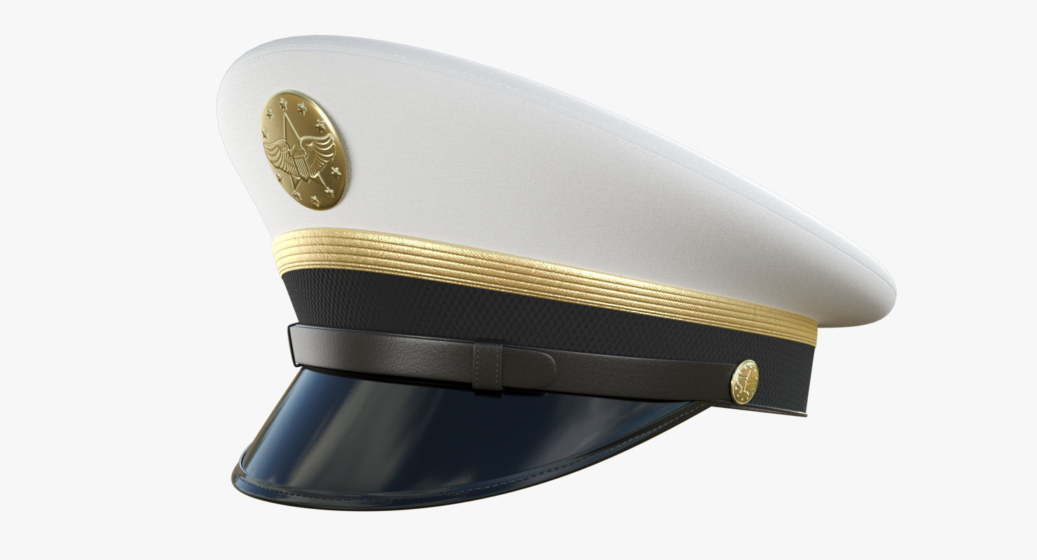Navy Officer Cap PBR Low-poly 3D model_5
