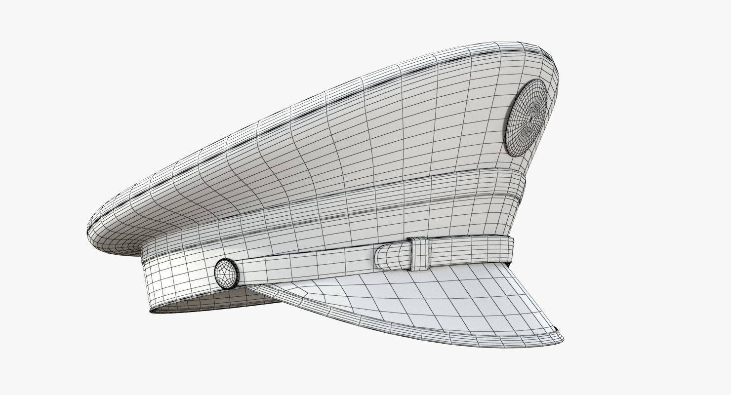 Navy Officer Cap PBR Low-poly 3D model_8