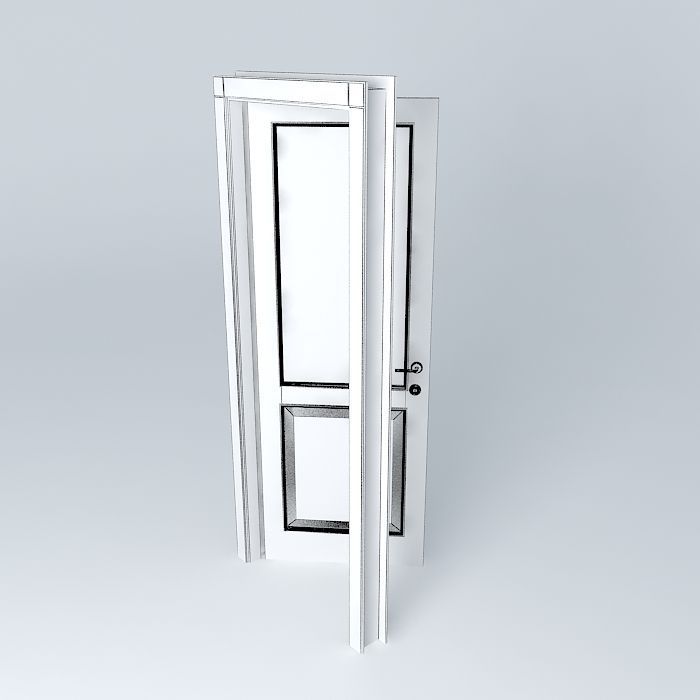 Old-fashioned door Free 3D model_3