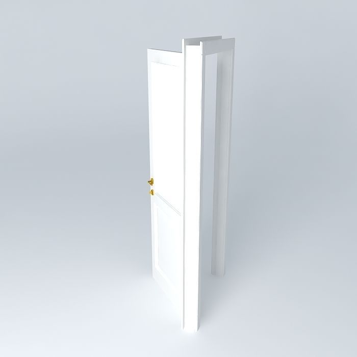 Old-fashioned door Free 3D model_1