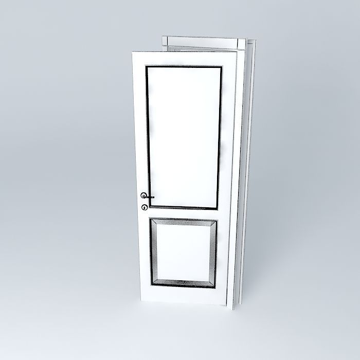 Old-fashioned door Free 3D model_4