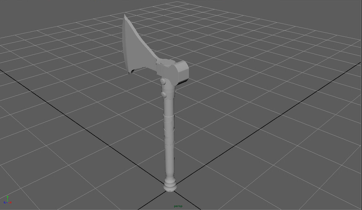 War Axe Low-poly 3D model_4