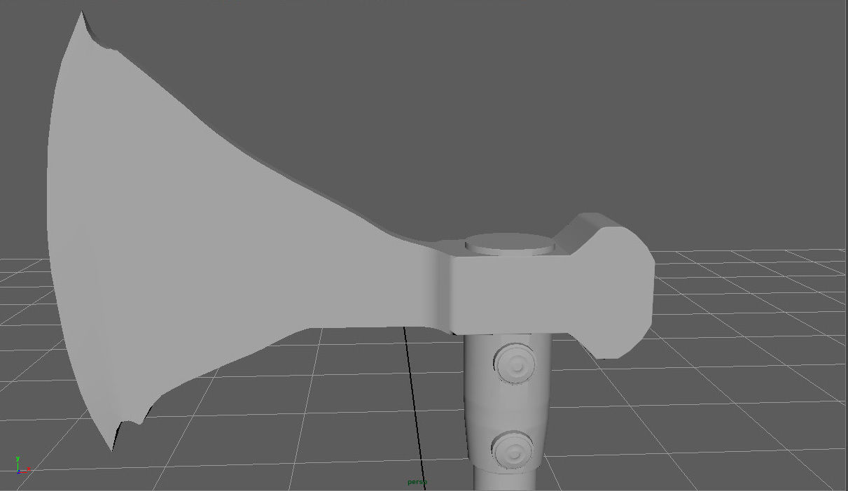 War Axe Low-poly 3D model_5
