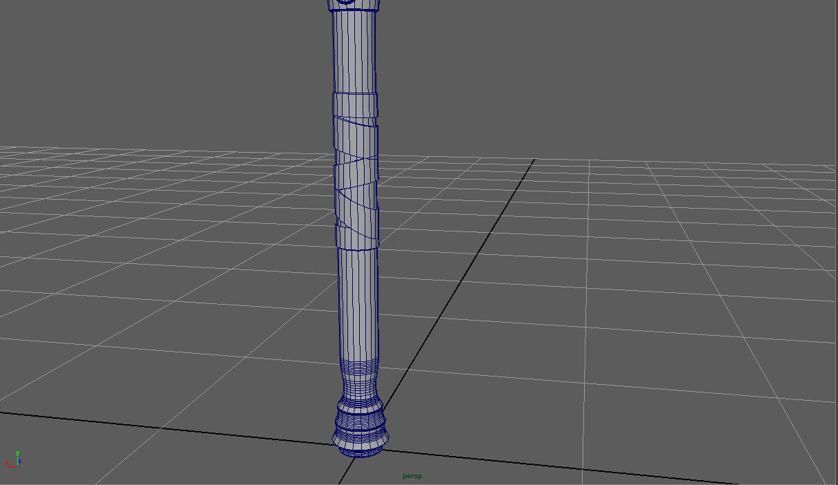 War Axe Low-poly 3D model_3