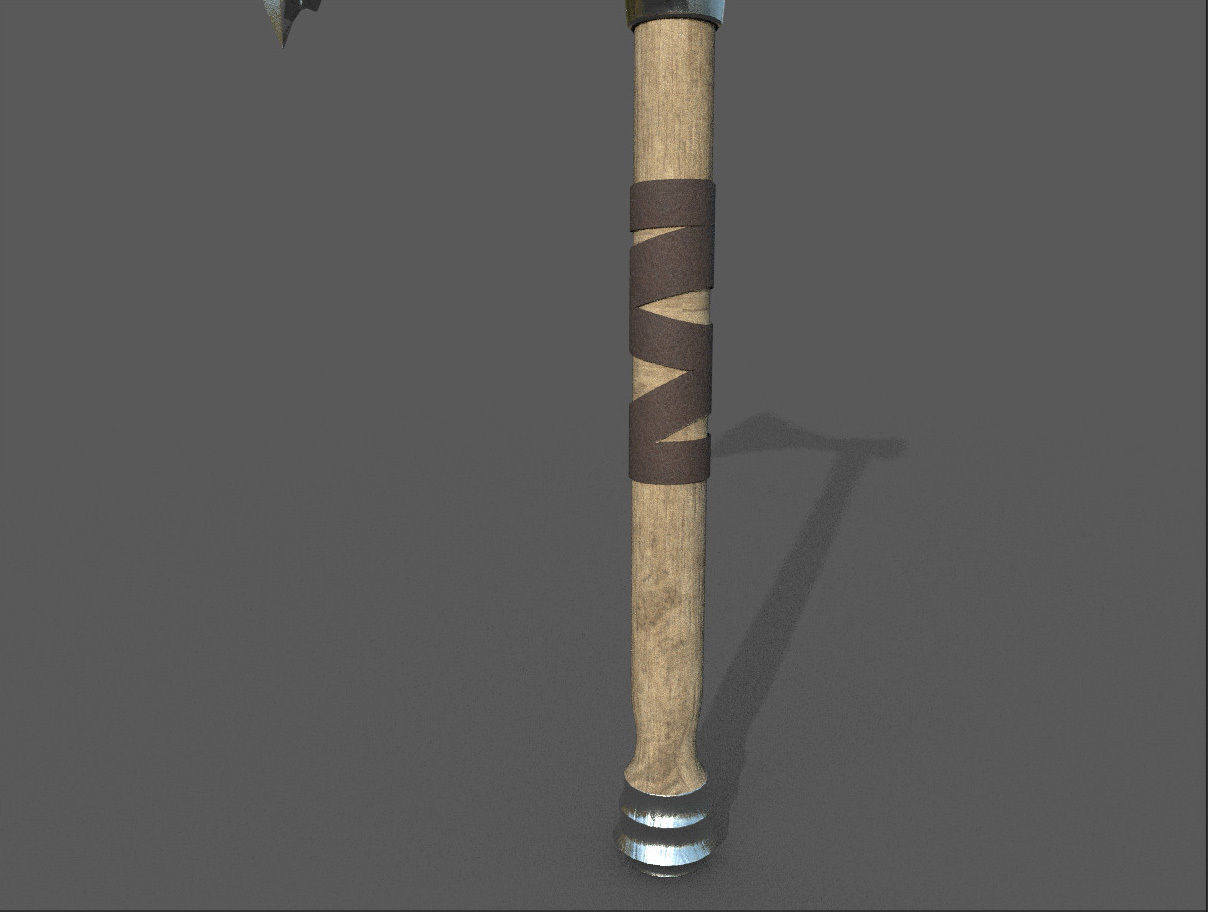 War Axe Low-poly 3D model_2