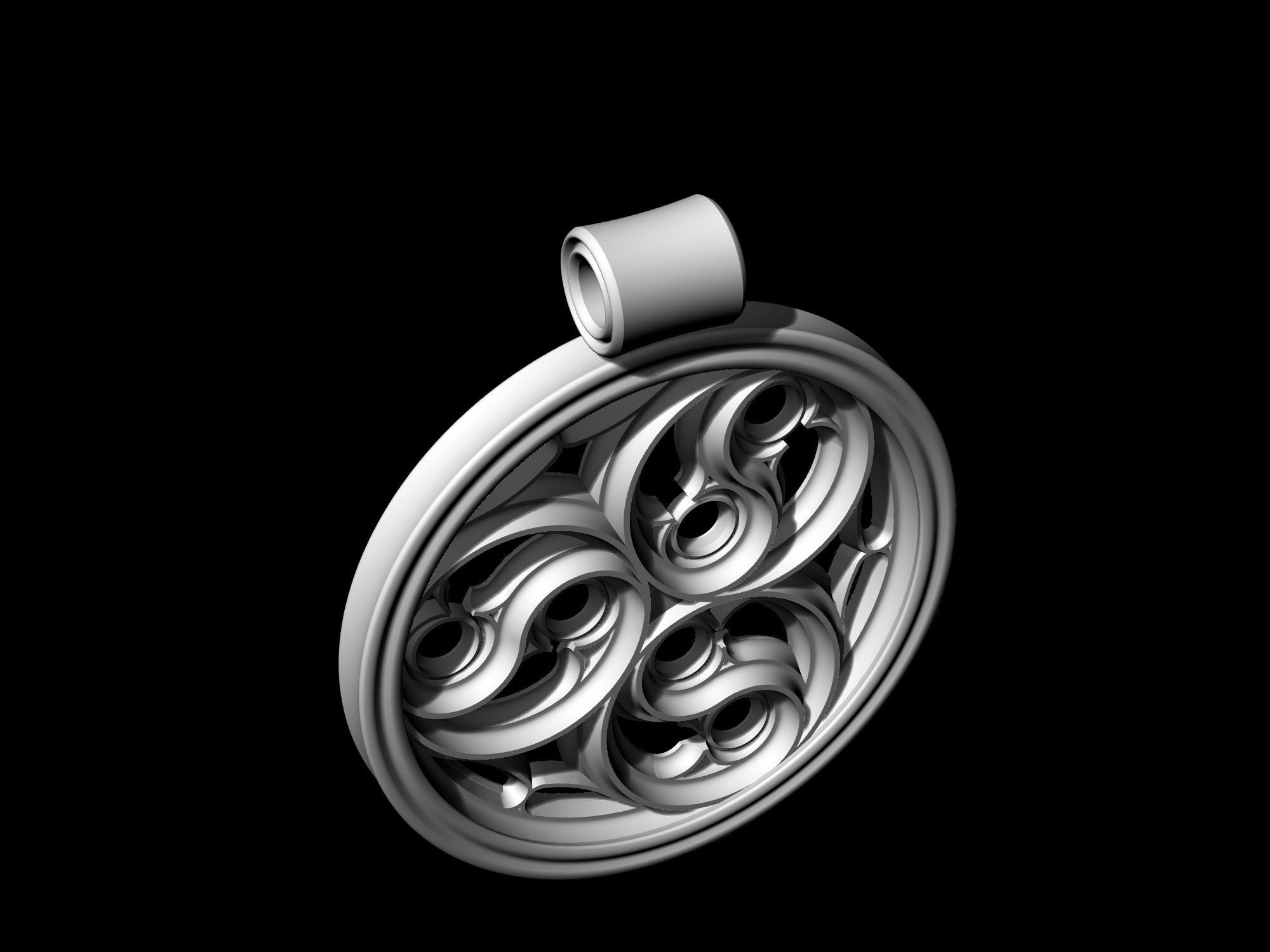 Gothic pendant 3D print model_13