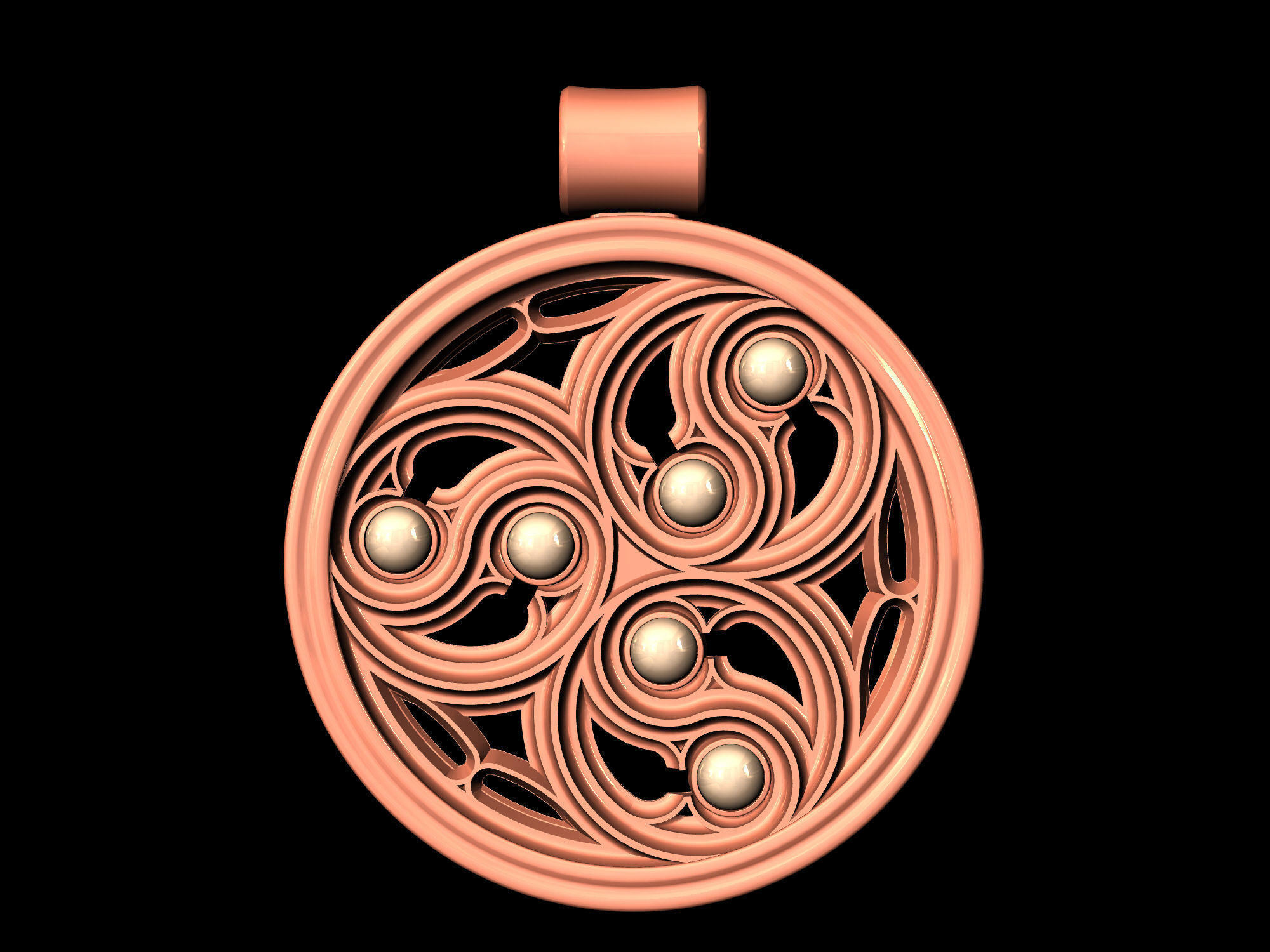 Gothic pendant 3D print model_6