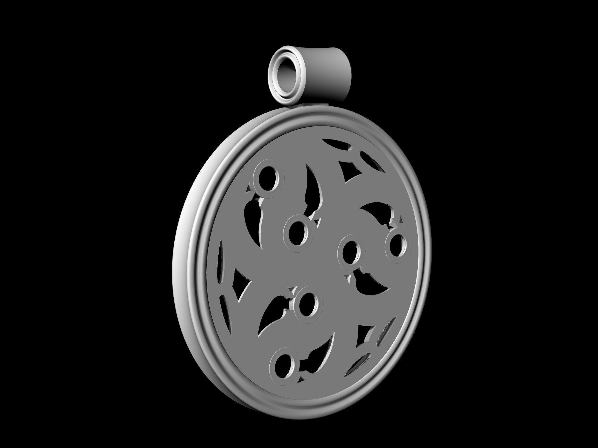 Gothic pendant 3D print model_12