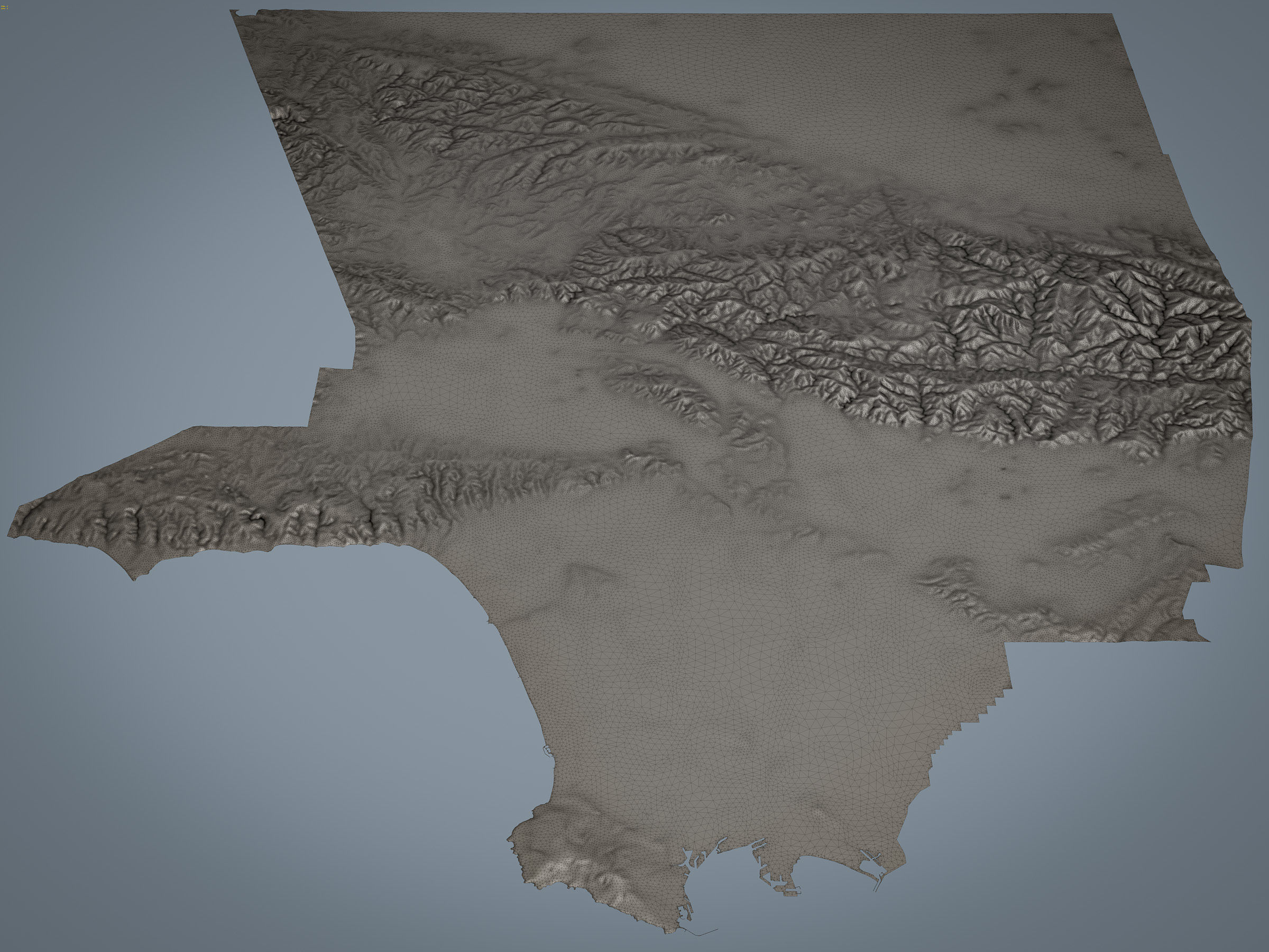 Los Angeles County Terrain Low-poly 3D model_5