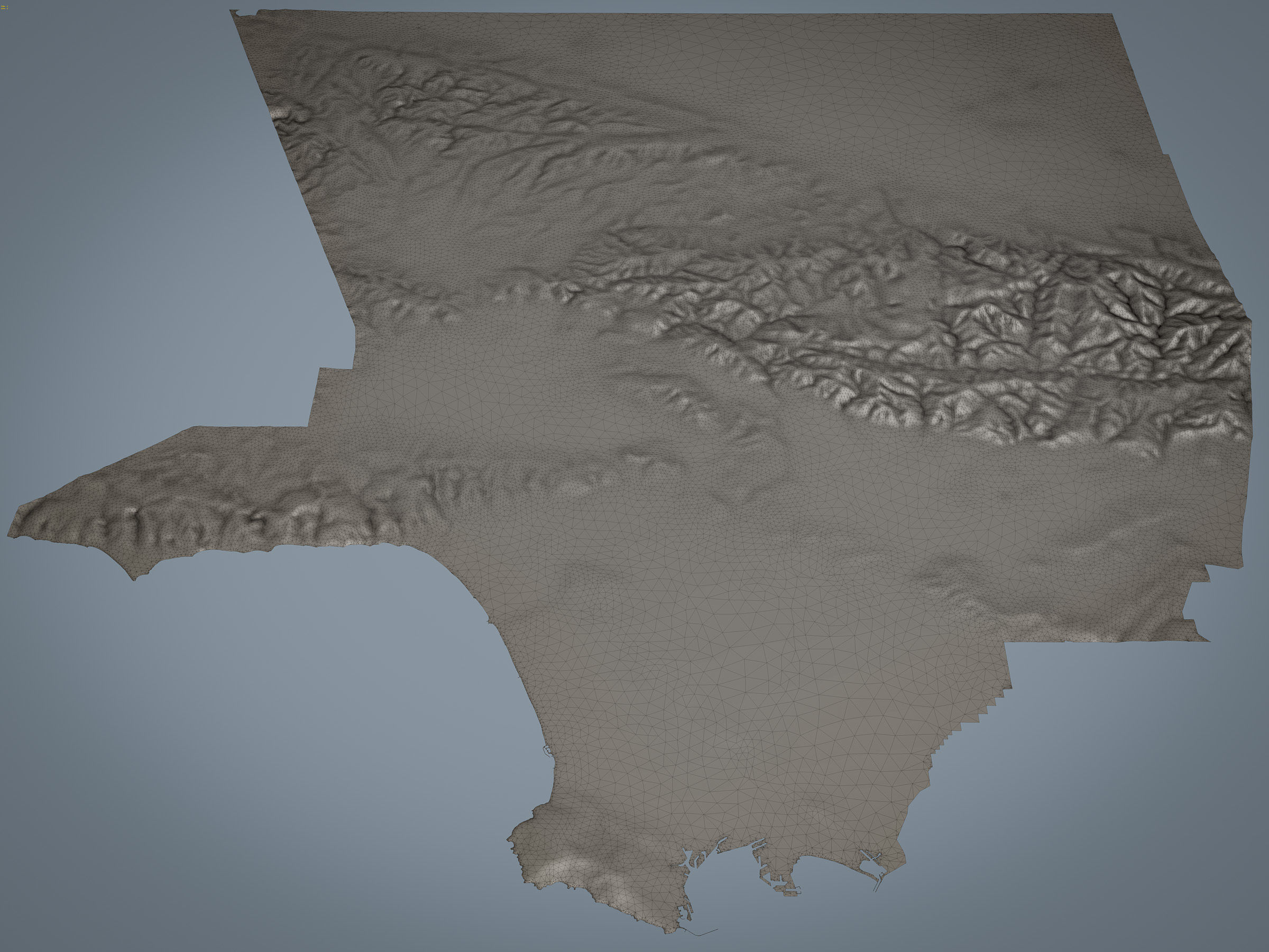 Los Angeles County Terrain Low-poly 3D model_4