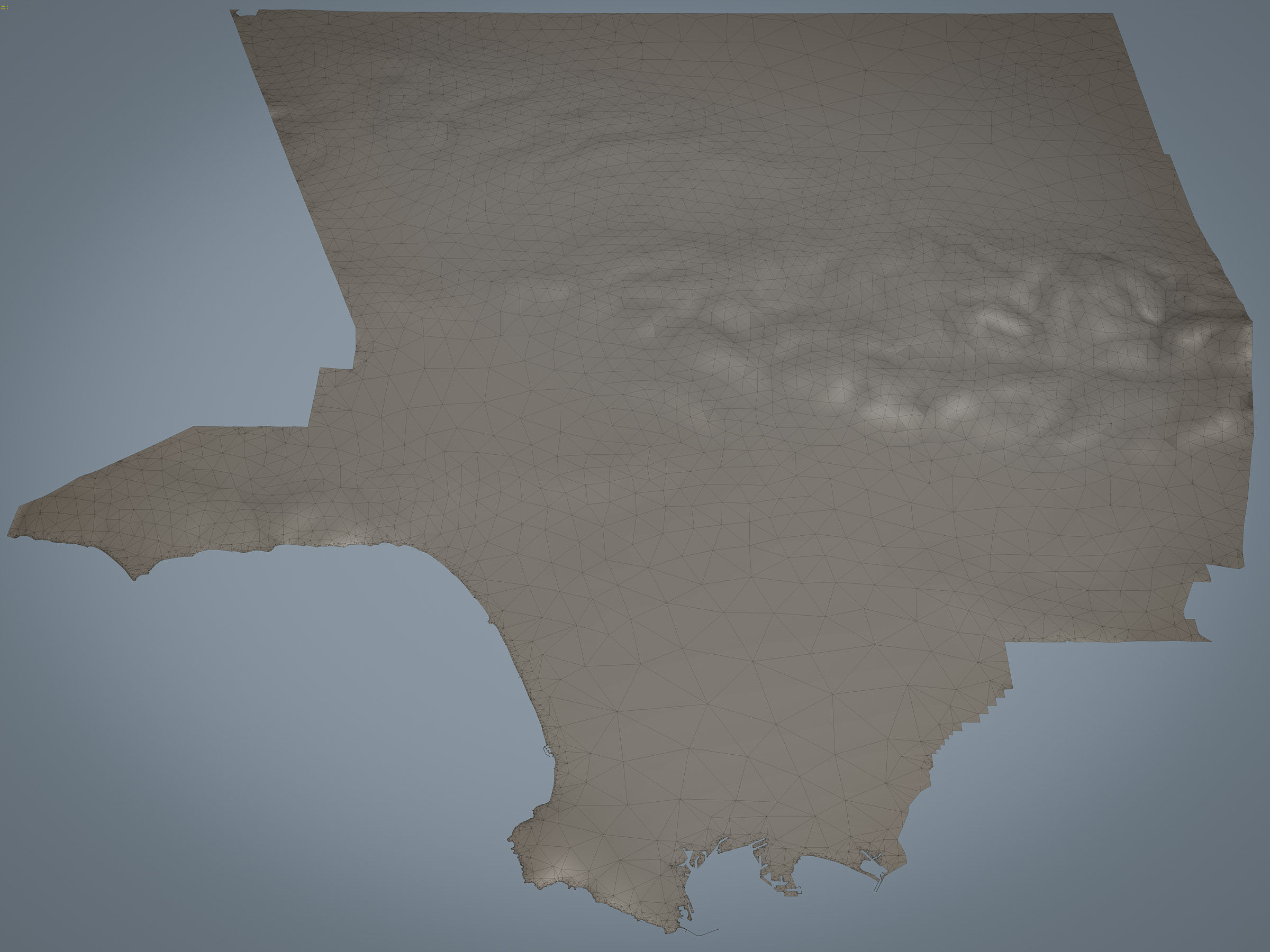 Los Angeles County Terrain Low-poly 3D model_2