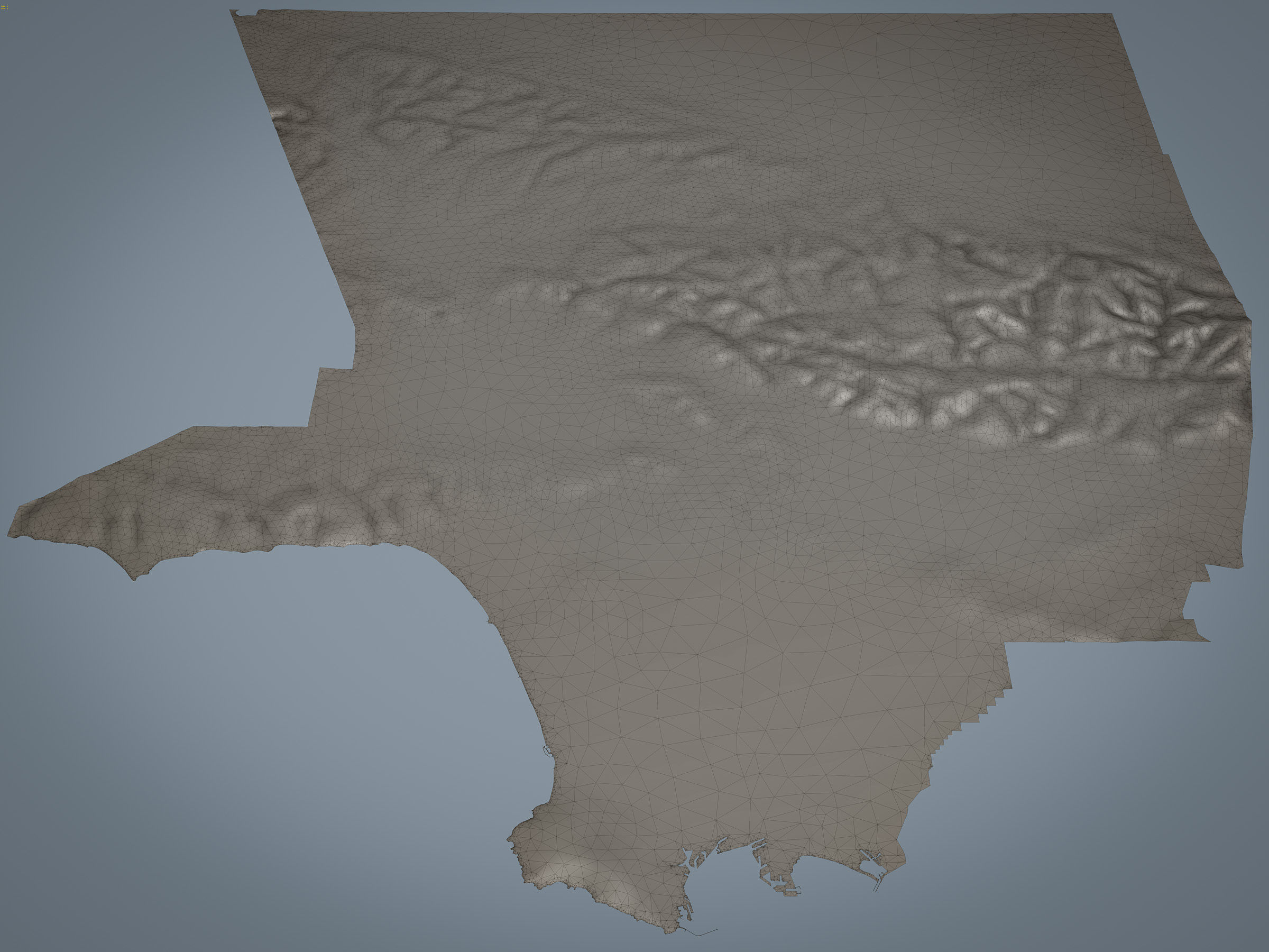 Los Angeles County Terrain Low-poly 3D model_3