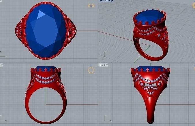 queen ring gold 3D print model