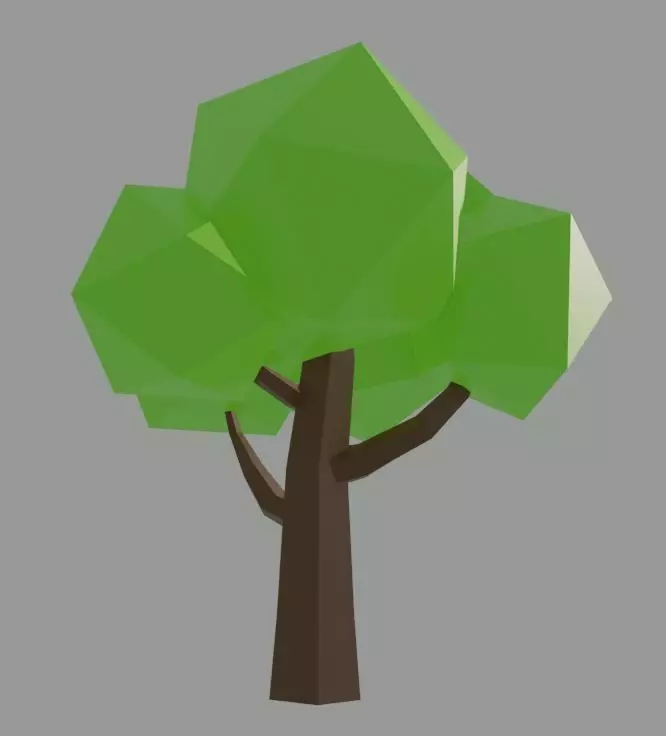 Low Poly Tree polygonal Low-poly 3D model_0