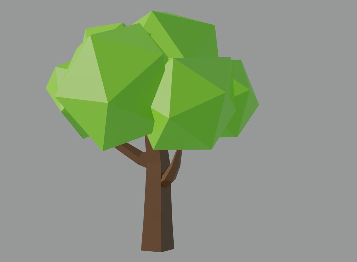 Low Poly Tree polygonal Low-poly 3D model_1