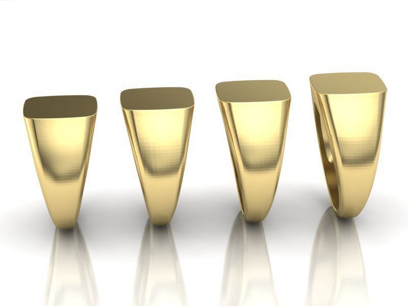 Signet ring collection 4rings PACKAGE 3D print model_3