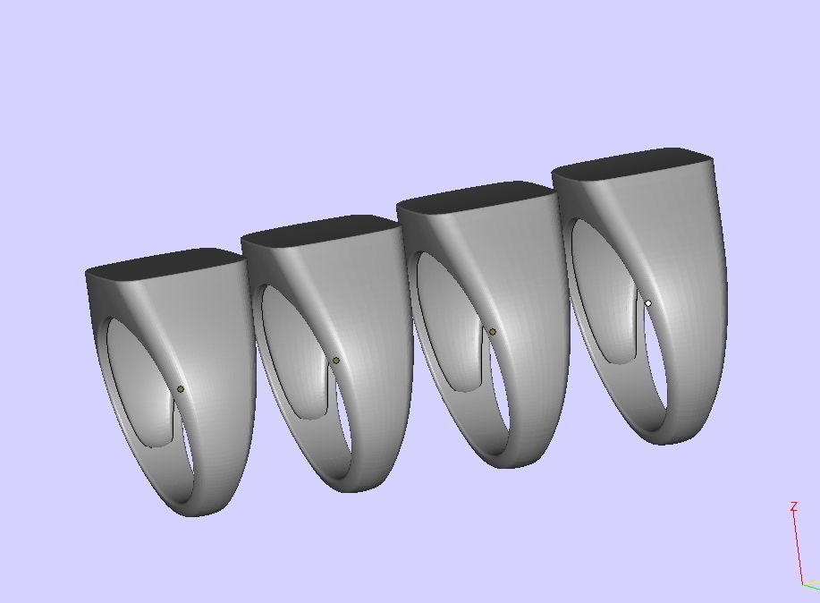 Signet ring collection 4rings PACKAGE 3D print model_4