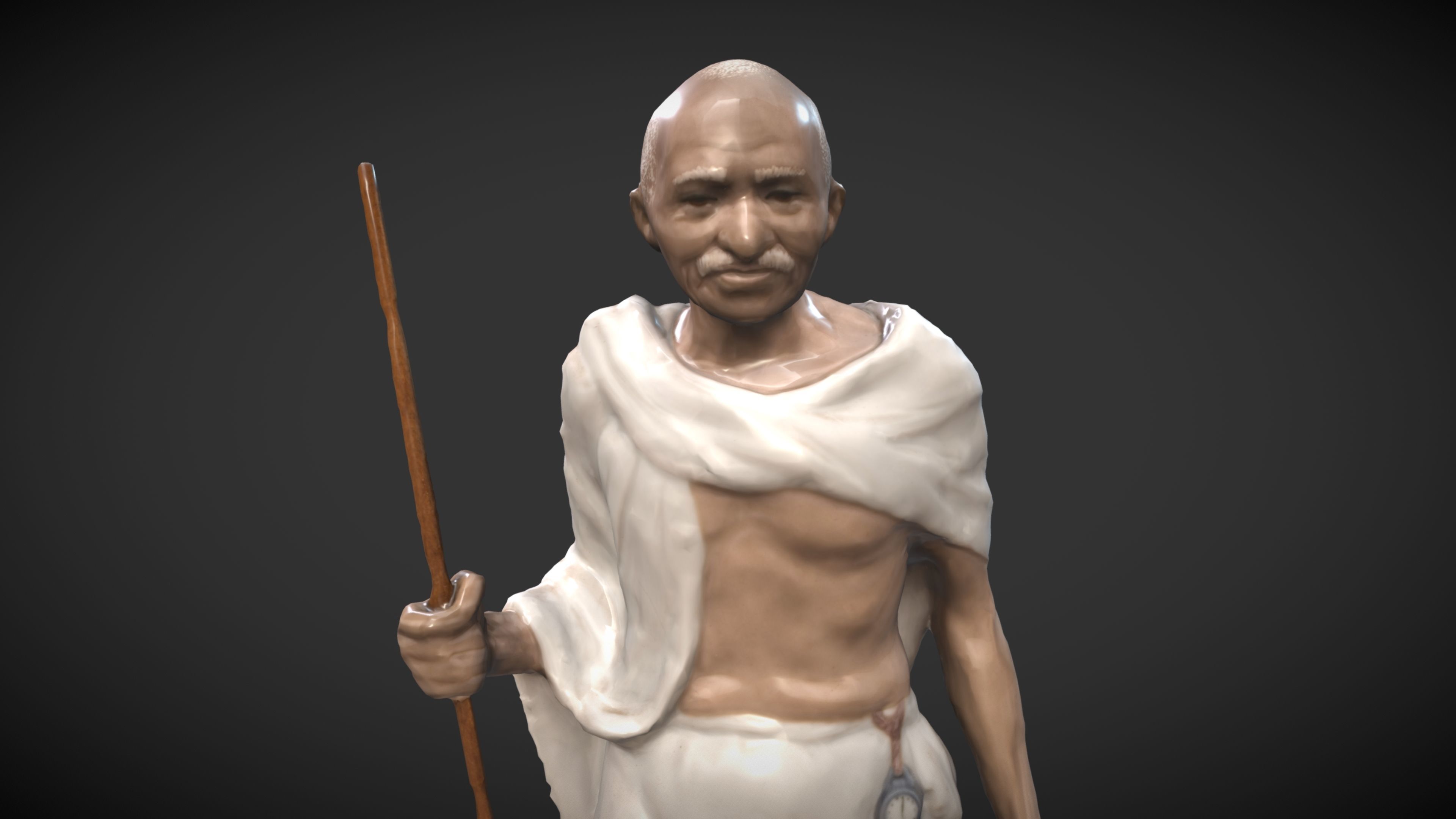 Ceramic Gandhi 3DP 3D print model_26