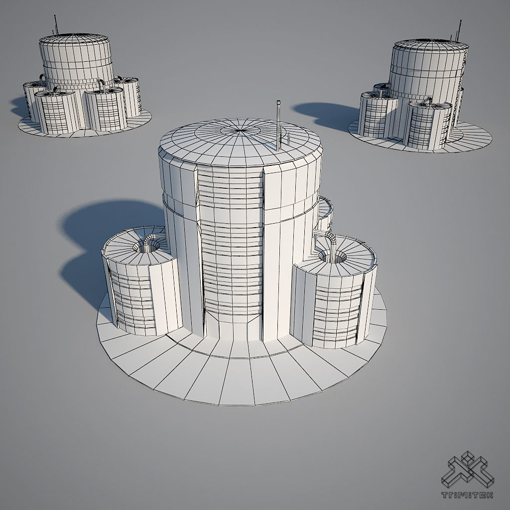 Low Poly Modern Building Set 01 3D Model Collection_27