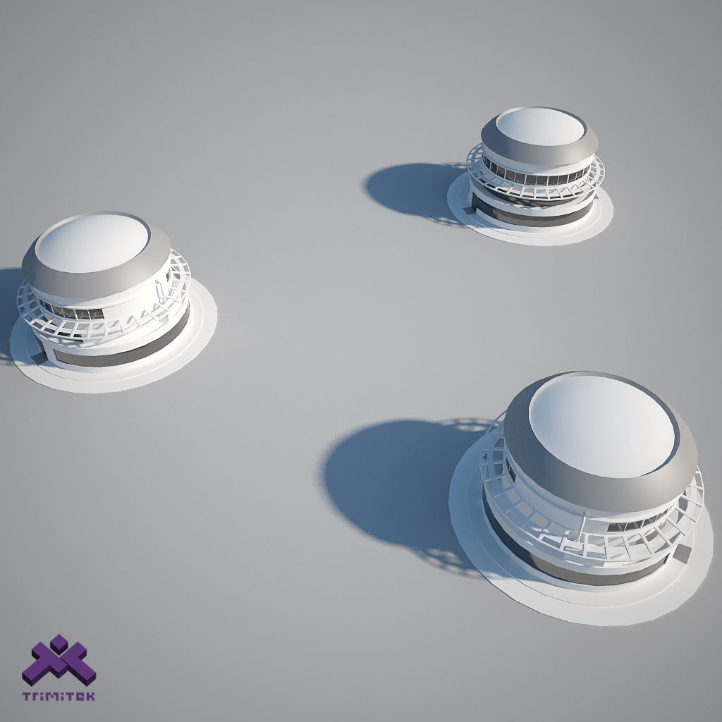 Low Poly Modern Building Set 01 3D Model Collection_36